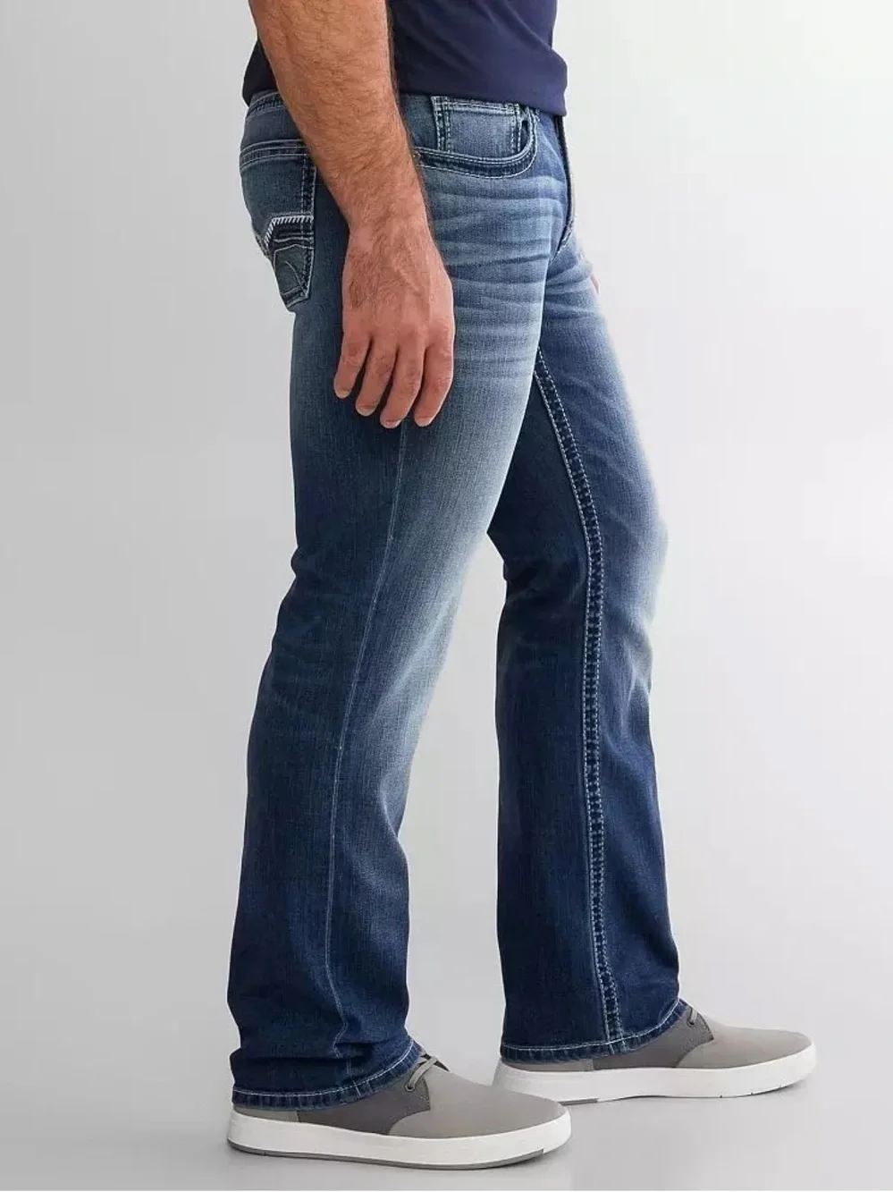 BKE Derek Stretch Relaxed Fit Bootcut Denim Jeans-Barrette Wash-Men Size 34x34